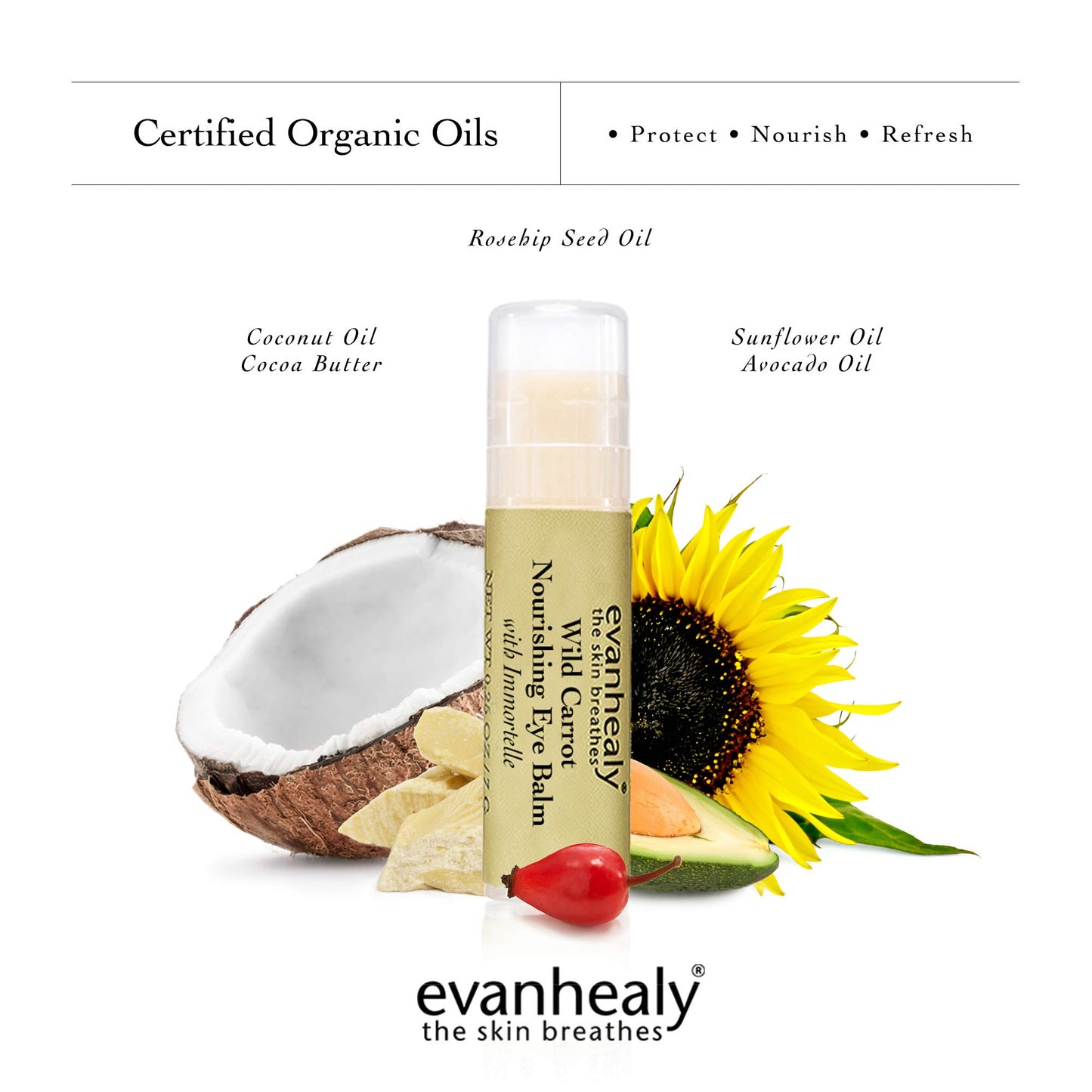 evanhealy Wild Carrot Nourishing Eye Balm | Traveling Moisturizer Stick | Hydrate & Brighten Eyes, Face, & Body