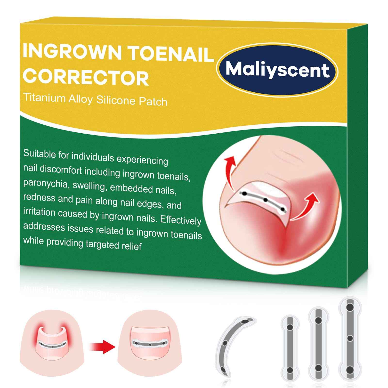 Titanium Alloy Ingrown Toenail Corrector New Version Ingrown Toenail Removal Tool Kit, Designed for Curved Nail Repair Big Toe Ingrown Toenail