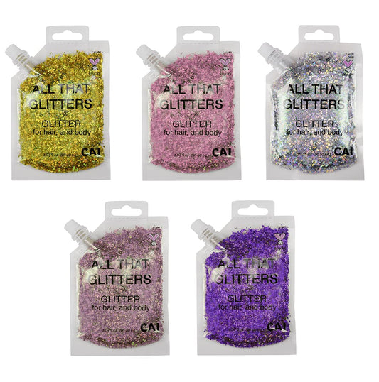 Body Glitter Gel- Face, Body & Hair (5 Pk Unicorn) Chunky Iridescent Holograph Stars & Moon, 3 oz | Cosmetic-Grade Makeup, Apply Without Glue, Easy to Take Off & Keep Skin Cleanat Raves