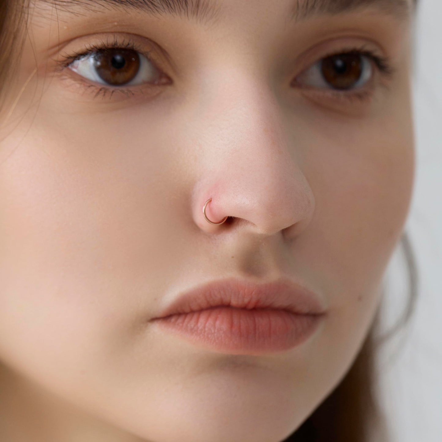 5mm Super Tiny Thin Nose Rings Hoops for Women/Men, Small Rose Gold Nose Rings 20g for Nose Piercings (1pc - 20 gauge - 5mm, 14K Rose Gold Filled)