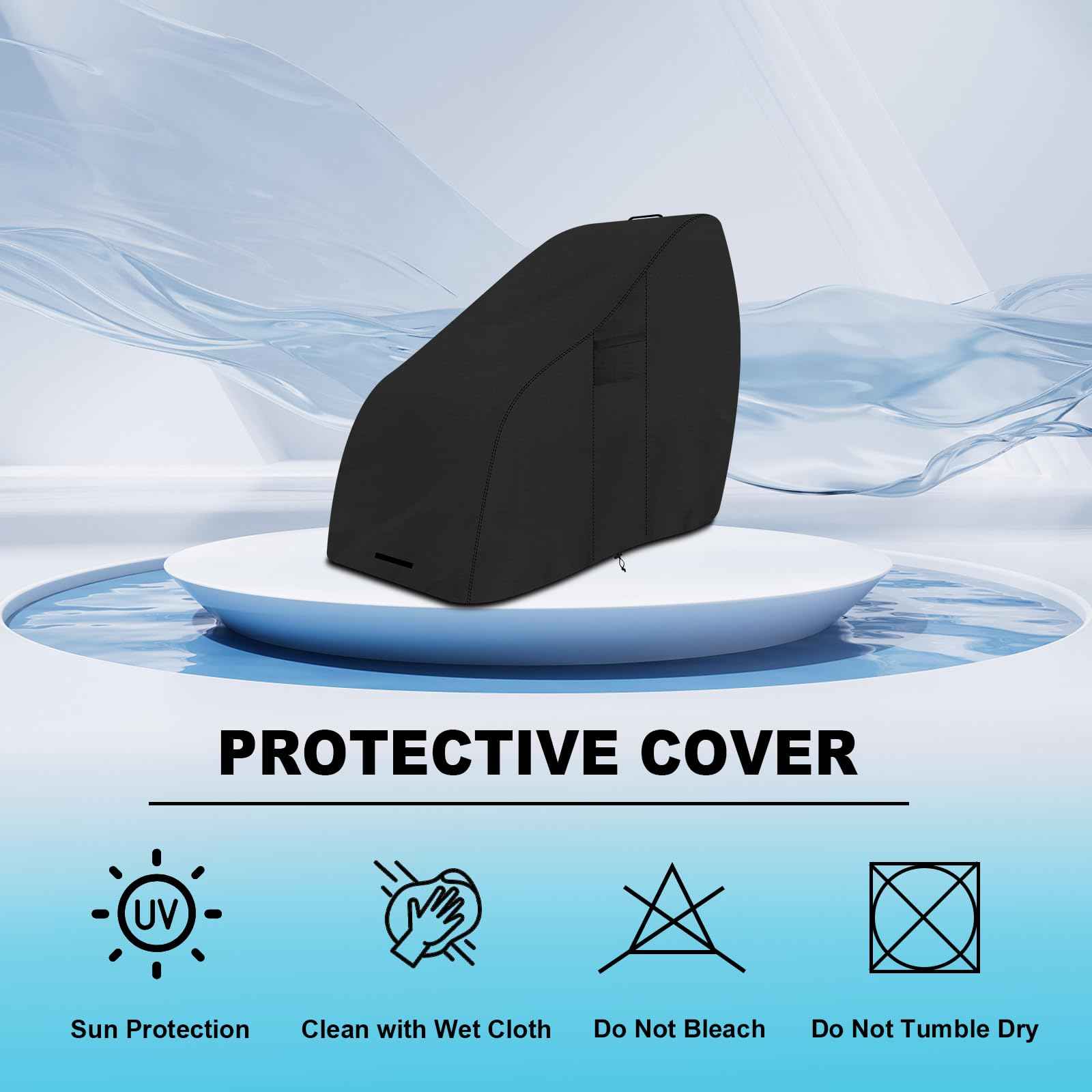 Massage Chair Cover, 600D Oxford cloth waterproof Full Body Zero Gravity Chair Covers, UV resistant Shiatsu Massage Recliner Chair Cover, tear resistant, with storage bag, black, 63x39.5x55.5 in