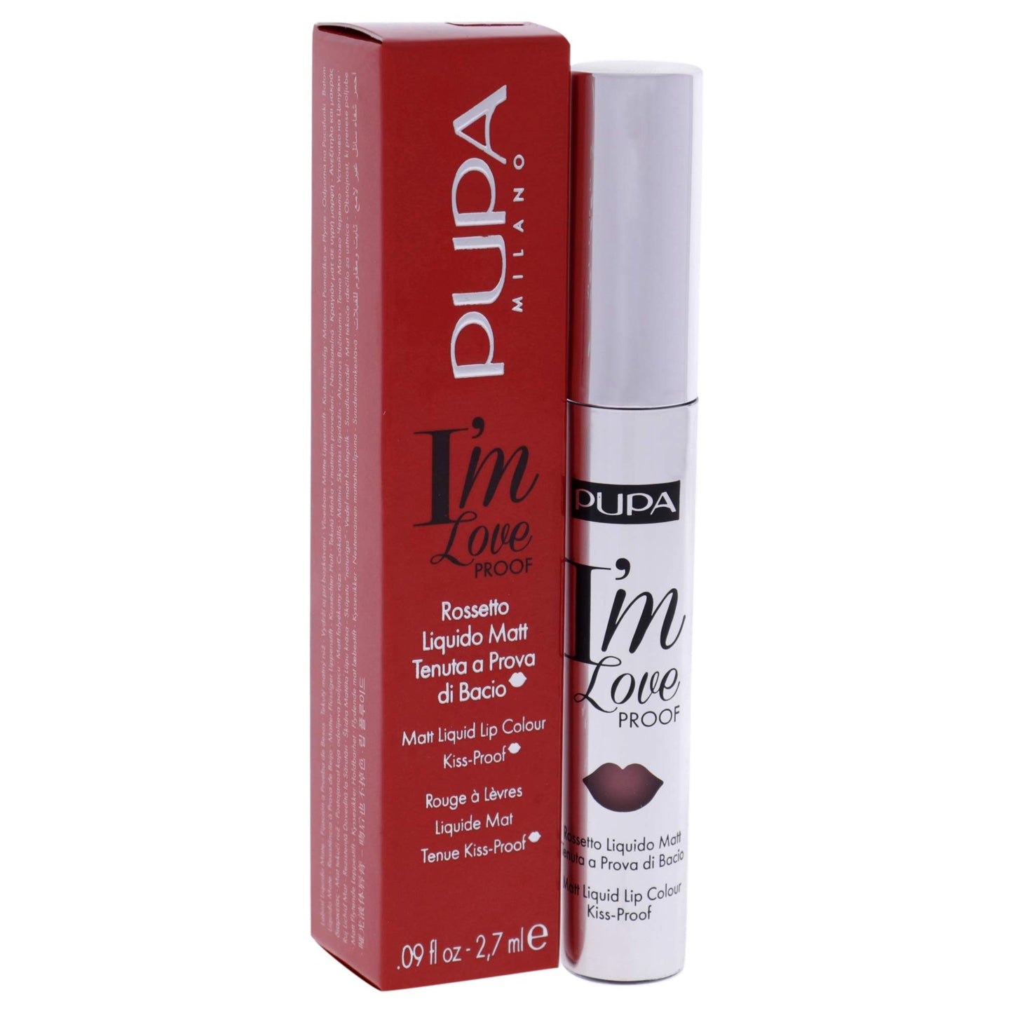 Pupa Milano I Am Love Proof Matt Liquid Lip Color - Gives Super-Intense Colour - Offers A Matte, Velvety Effect - Ultra-Comfortable Texture Adheres Perfectly To Lips - 001 Light Rose - 0.09 OZ