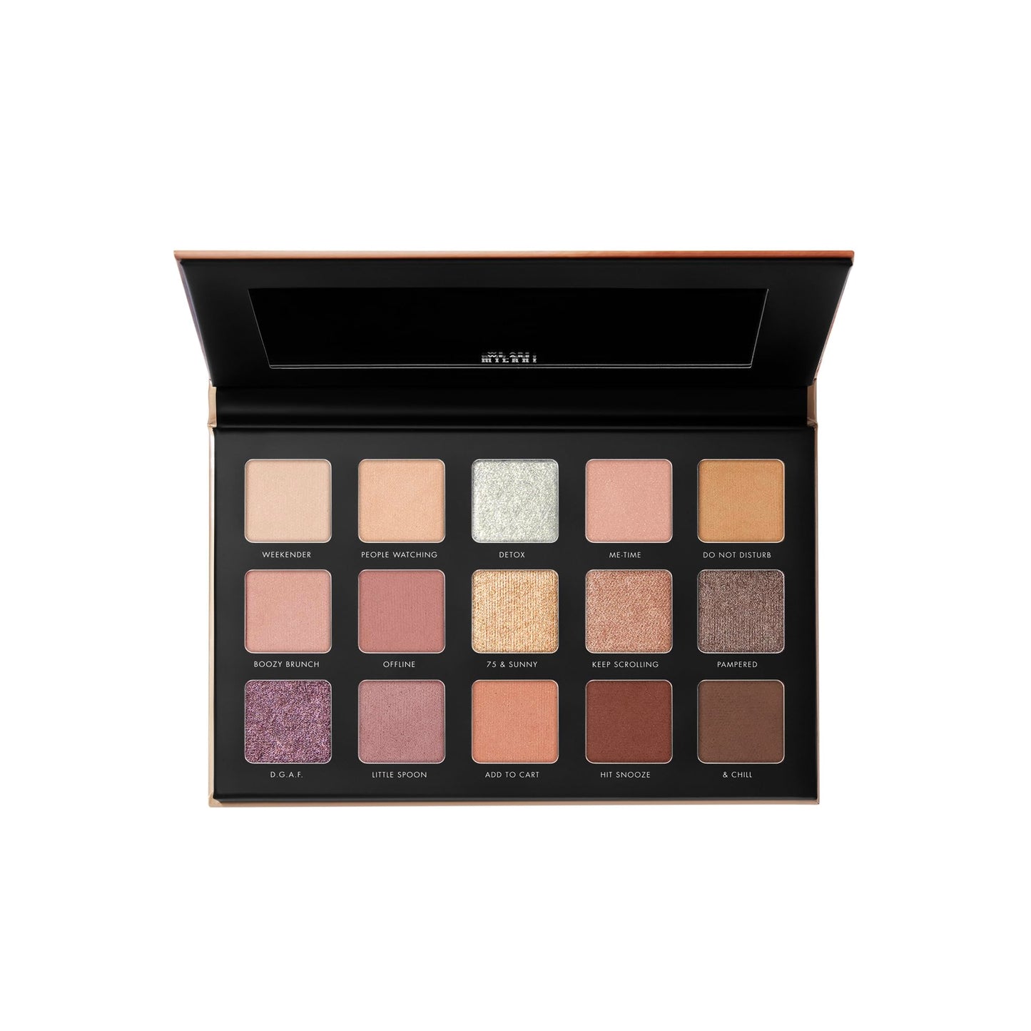 Milani Gilded Nude Hyper Pigmented Eyeshadow Palette - 15 Natural Looking Makeup Eyeshadow Colors for Your Everyday Look