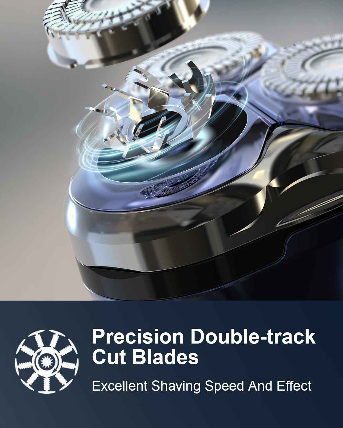 Electric Razor for Men, Electric Shaver for Men Face, Rechargeable Wet Dry Waterproof Cordless Shaver with Pop Up Trimmer