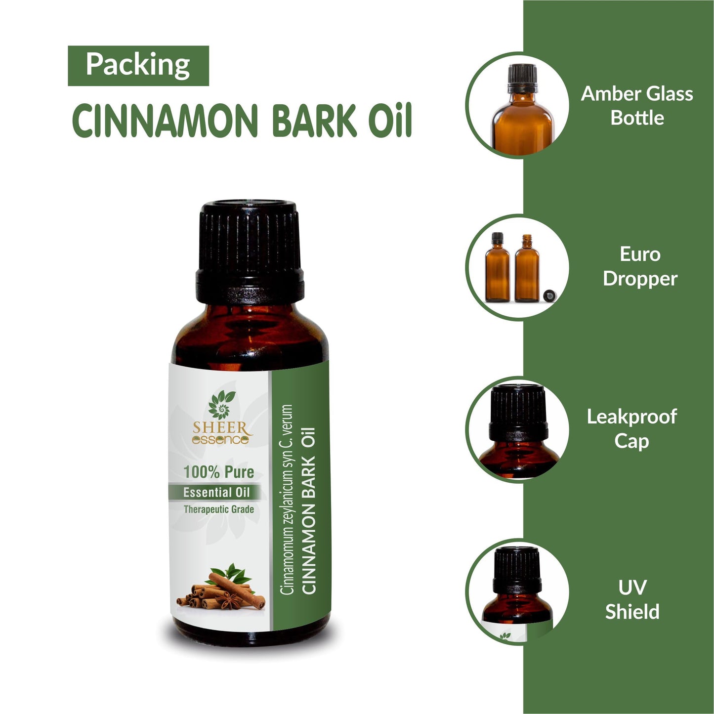 Cinnamon Bark Oil (Cinnamomum Zeylanicum Syn C. Verum) Essential Oil 100% Pure Natural Undiluted Uncut Therapeutic Grade Oil 8.45 Fl.OZ