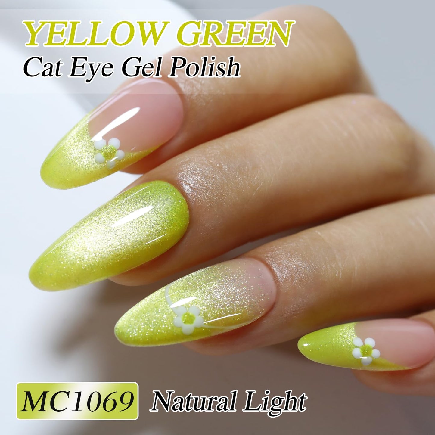 Double Rhythm 0.5 OZ Cat Eye Gel Polish with Magnet 15ML Holographic Glitter Shimmer Translucent Jelly Color Magnetic Nail Polish Salon DIY at Home (MC1069)