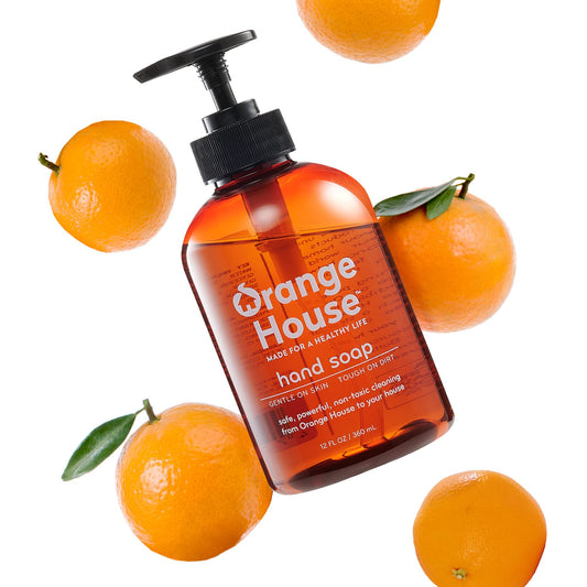 ORANGE HOUSE Liquid Hand Soap with Natural Food-Grade Orange Oil, Fresh Smell, 12 Fl Oz (3 Pack)