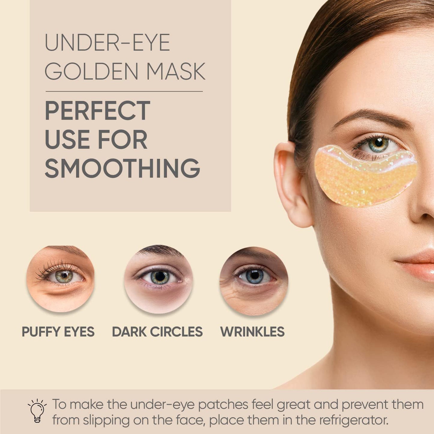 Under Eye Patches (28 Pairs) - Under Eye Mask for Puffy Eyes, Dark Circles, Puffiness, Bags and Wrinkles, 7 Colors Crystal Gel 24K Gold Eye Mask, Eye Treatment Skin Care Products