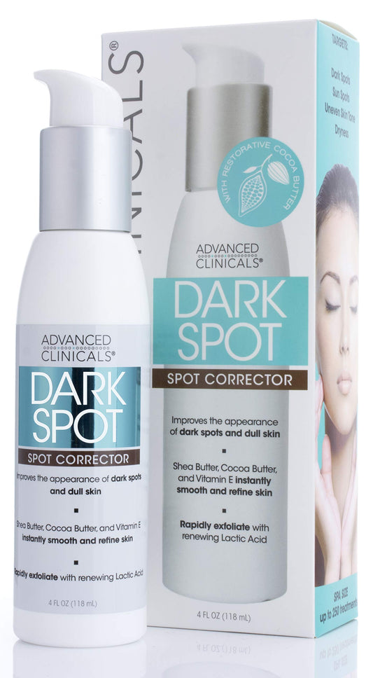 Advanced Clinicals Dark Spot Corrector Facial Cream W/Shea Butter & Hyaluronic Acid Skin Care Face Lotion. Anti Aging Moisturizer Targets Dark Spots, Wrinkles, & Uneven Skin Tone, 4 Fl Oz