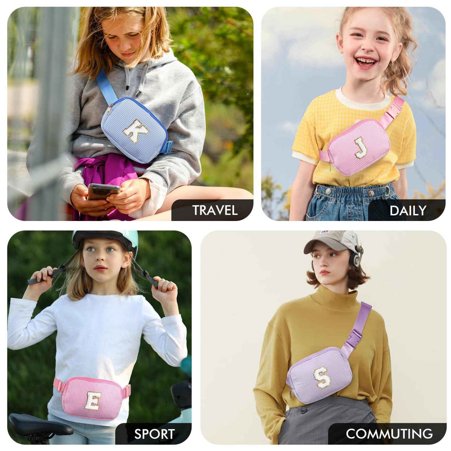 YOOLIFE Makeup Bag & Initial Crossbody Bag Belt Bag