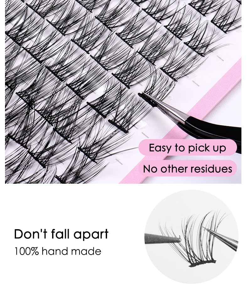 120pc Wispy Lash Clusters - DIY Eyelash Extensions, C Curl, 10-14mm