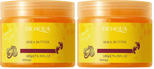 BIOAQUA Foot Care Herbal Massage Scrub-Exfoliating Cream Cleansing Delicate Feet Skin Shea Oil Natural Extracts 180g / 6.35oz (Pack of 2)