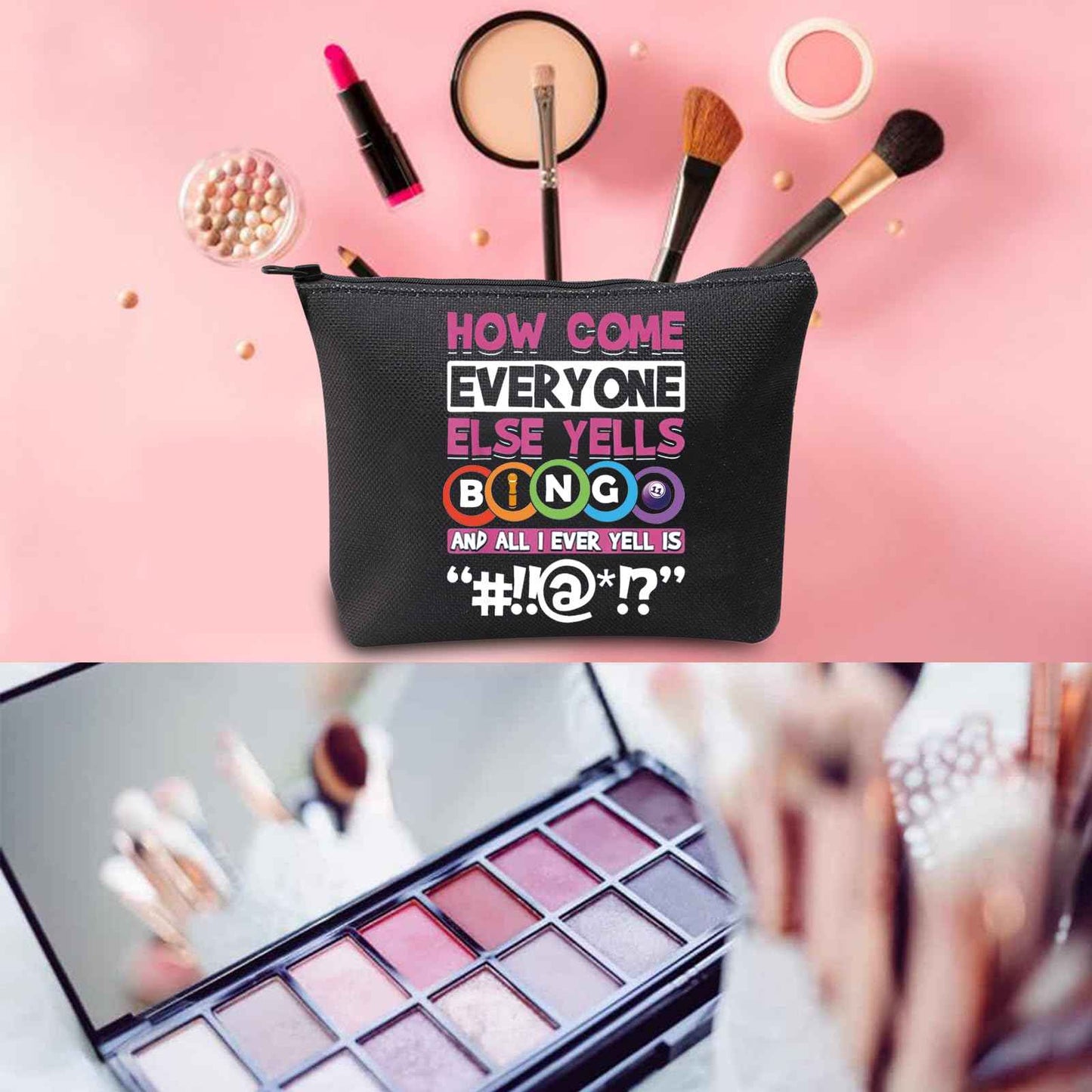 WCGXKO Funny Player Gift Lucky Bag Game Lover Zipper Pouch Makeup Bag (HOW COME)