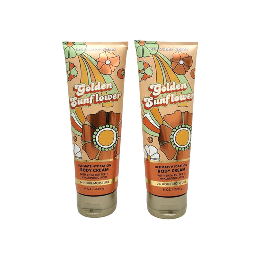 Bath & Body Works Body Cream, Gift Set of 2, 8oz Each (Golden Sunflower)