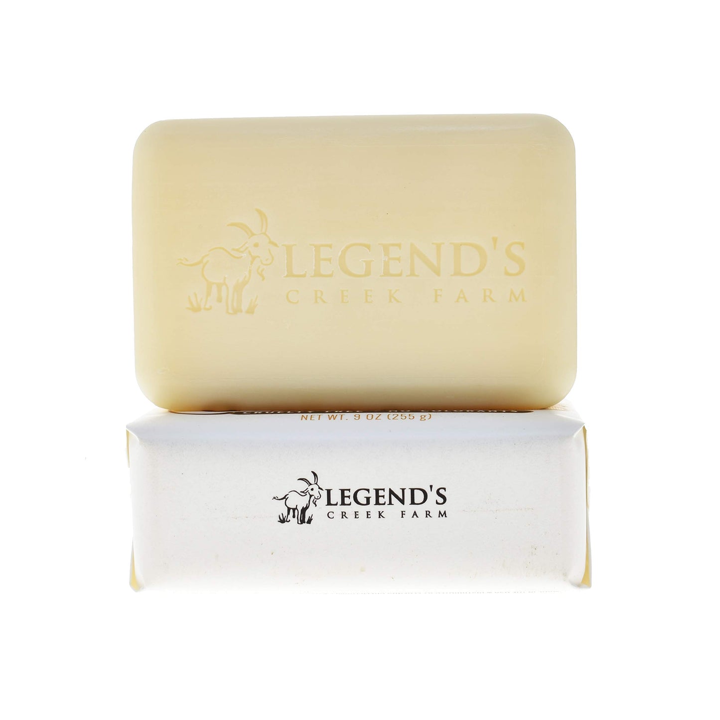 Legend's Creek Farm Goat Milk Soap - Triple Milled Cleansing Moisturizing Soap Bar for Hands and Body - 9 Oz Creamy Lather, Nourishing, Natural Soap for Sensitive Skin (Unscented, Pack of 1)