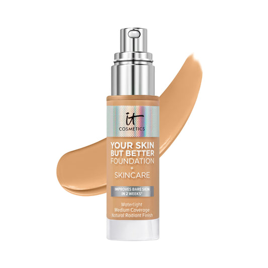 IT Cosmetics Medium Warm Foundation with Hyaluronic Acid - Hydrating, Minimizes Pores, Natural Radiant Finish