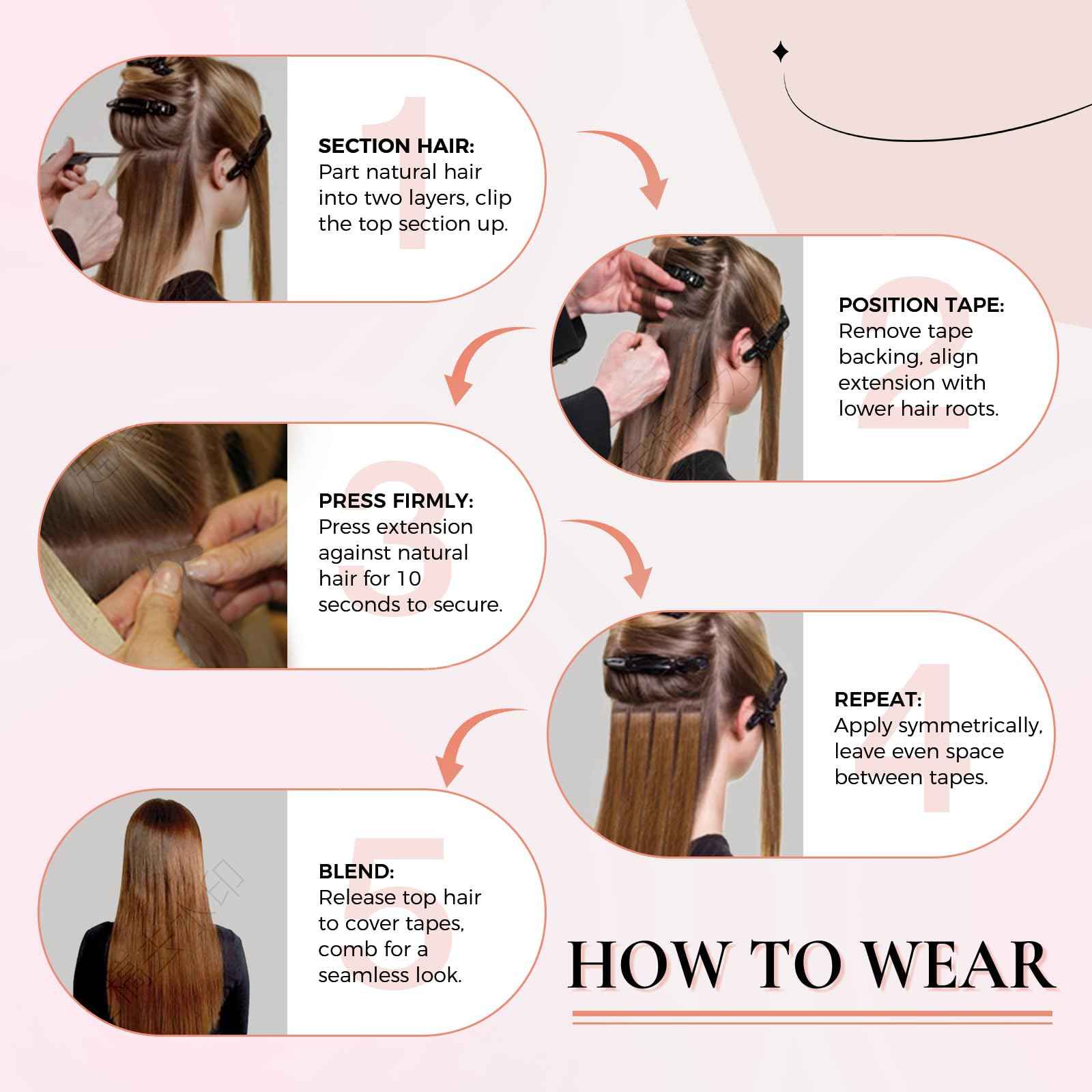 MEI YUAN LIN invisible tape in hair extensions human hair 14Inch 3/8/22 Dark Brown Fading To Brown and Blonde 20pcs 40G remy Hair Extensions PU weft yarn for Party