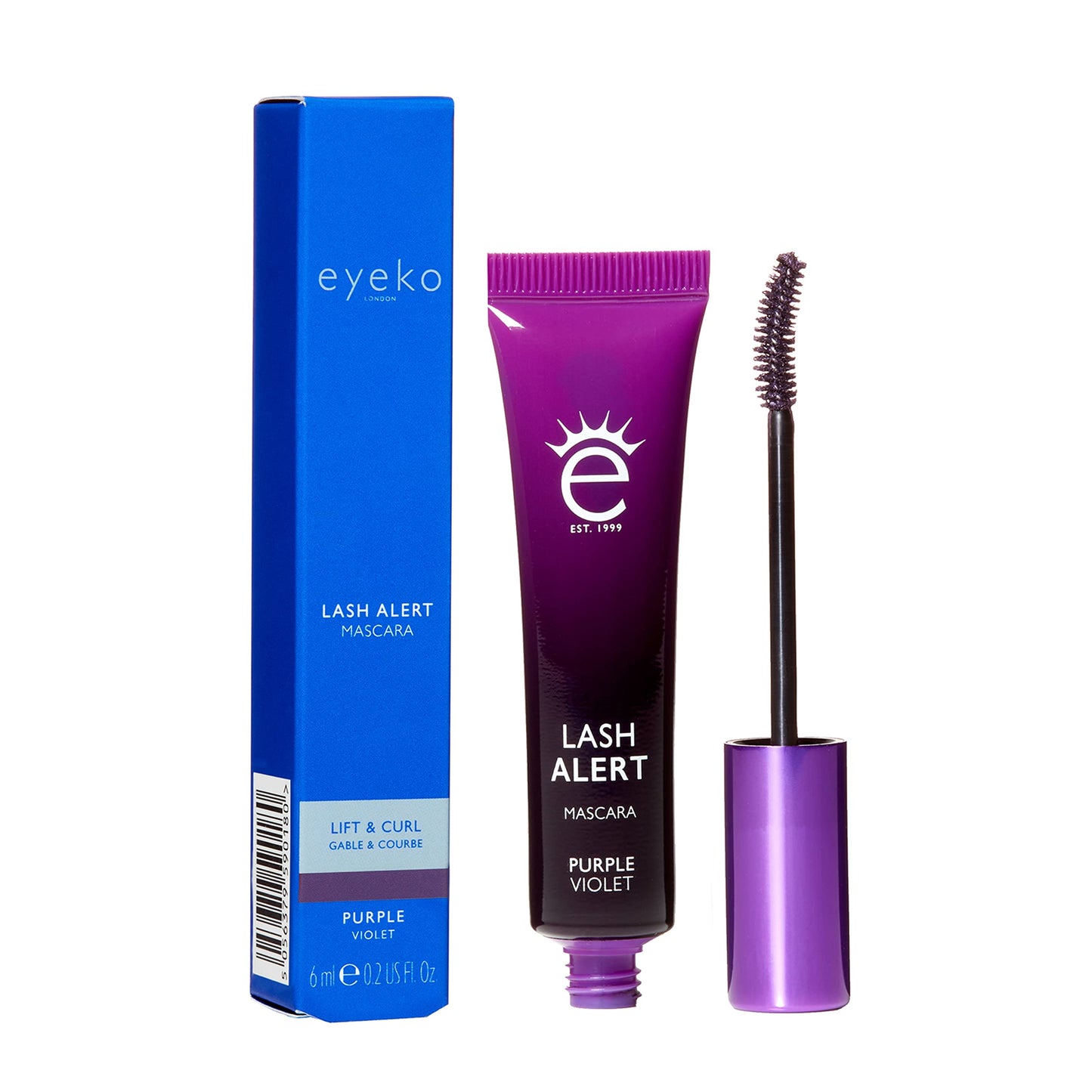 Eyeko Lash Alert Mascara - Purple - Lift & Curl - Infused with Caffeine and Biotin 8ml