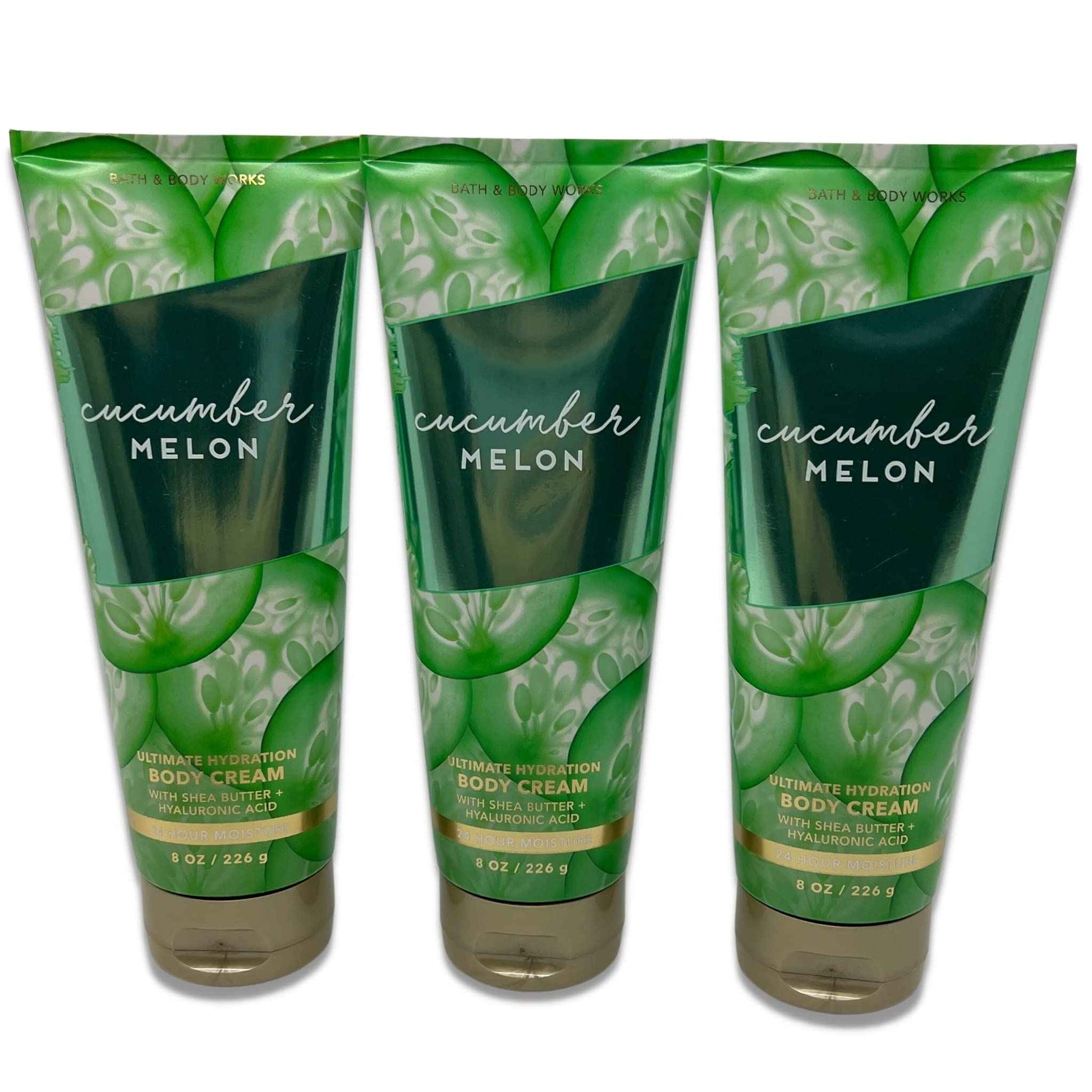 Bath & Body Works Cucumber Melon Ultimate Hydration Body Cream 8oz - Pack of 3