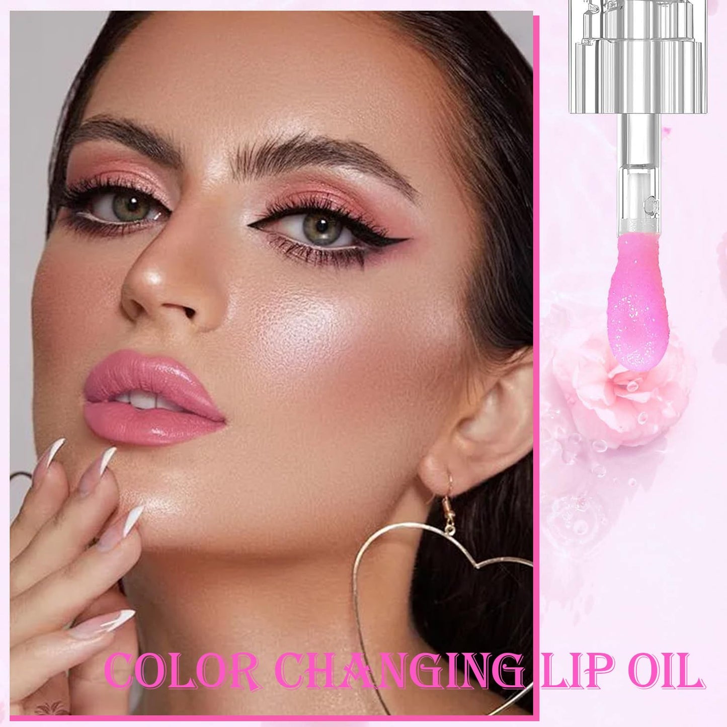 Magic Color Changing Lip Oil, Cosmetics Color Changing Lip Oil, Warm Change Hydrating Lip Gloss, Long Lasting Shimmery Lip Glow Oil, Moisturizing Non-sticky Fresh Texture Lip Oil (Set J, 1)