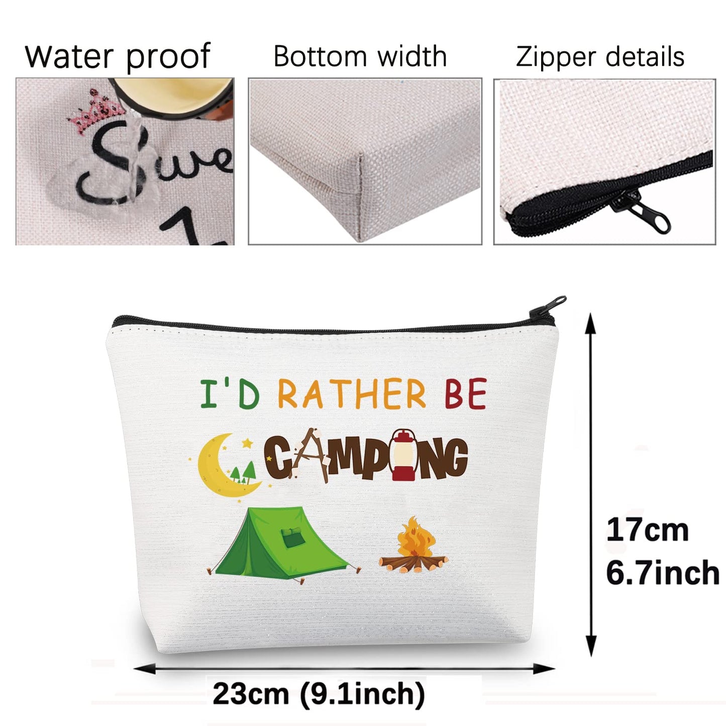 CMNIM Camping Makeup Bag Camper Gifts Camping Travel Trailers Gifts for Women Camper Cosmetic Bag Zipper Pouch Travel Bag (Camping Makeup Bag)