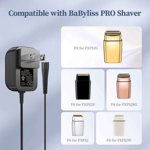 DONYOIE Charger for BaByliss PRO FXFS2 FOILFX02 Shaver AC Adapter Compatible with BaBylissPRO Barberology Cordless Metal Double Foil Shaver FXFS2 4.5V Power Supply Cord