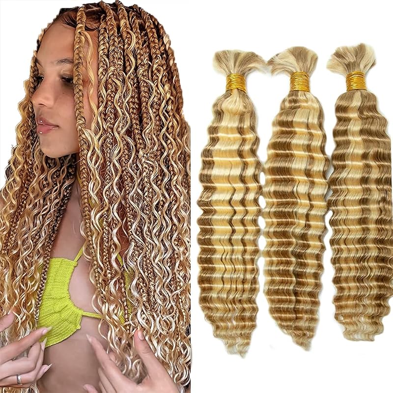 P27/613 Blonde Braiding Hair 20 Inch 3 Bundle Human Hair