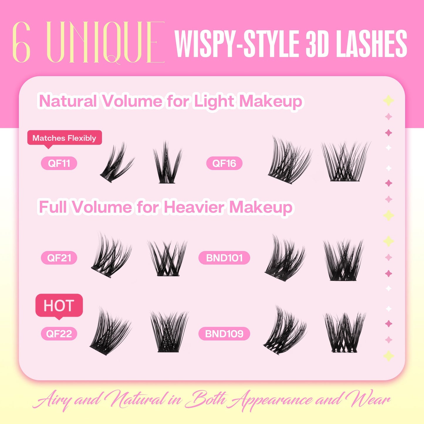 CALAILIS Wispy Lash Clusters DIY Cluster Eyelash Extensions 120pcs Natural Cluster Lashes 3D Fluffy Individual Lashes Reusable Wispy Eyelash Clusters(QF16,D-10-16MIX)