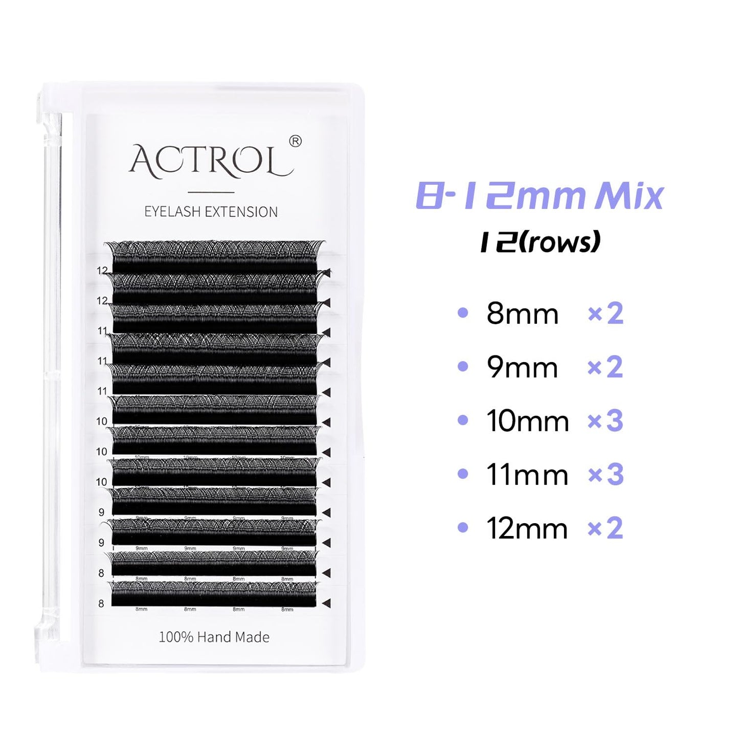 ACTROL YY Eyelashes Extension Lashes Black C Curl 0.05mm 8-12mm Mix Lash Volume Extension Easy Fans Y Shaped Premade Soft Eyelashes Supply