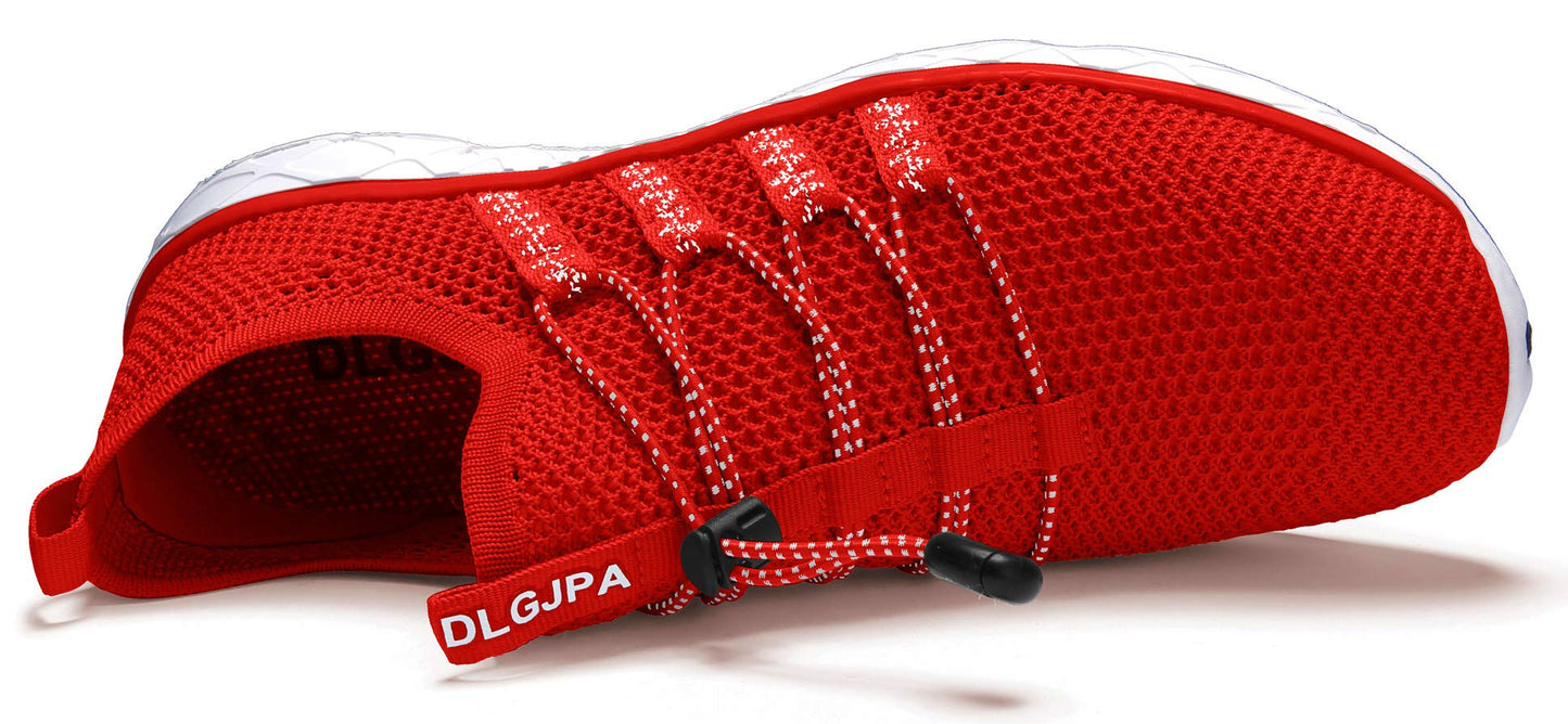 DLGJPA Men's Quick Drying Water Shoes for Beach or Water Sports Lightweight Slip On Walking Shoes Red 7