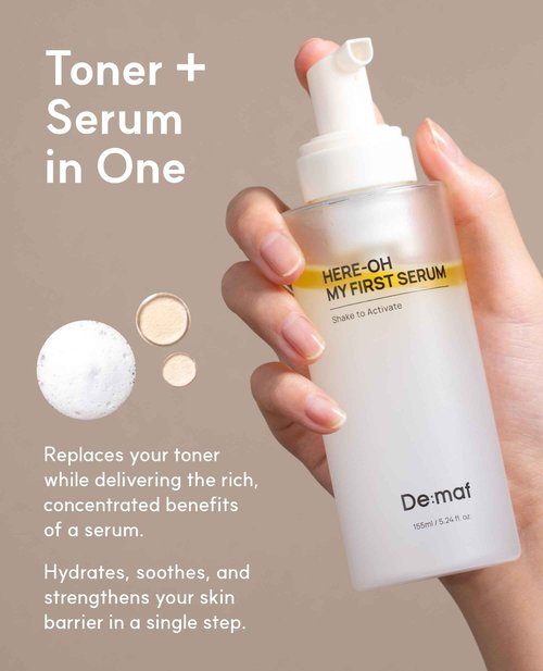 Here-Oh My First Hydrating Serum with Hyaluronic Acid | Facial Serum for Glowing Skin & Skin Barrier Repair | Korean Serum for Dry Skin & Sensitive Skin (5.24 fl oz)