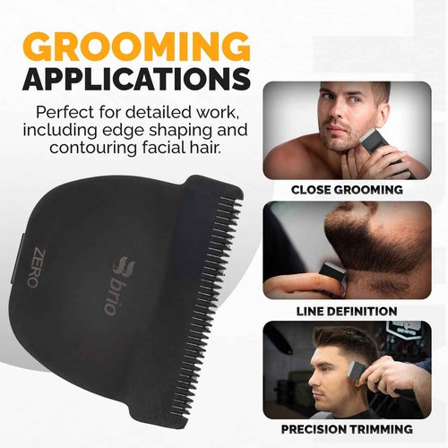 Brio Zero Blade Compatible Beardscape V2 & V1 Trimmers, Cuts Extremely Close at 0.2mm, Stainless Steel Blade Perfect for Super Close Cuts, Creating Tight Lines and Cleaning up Mustaches (Black)