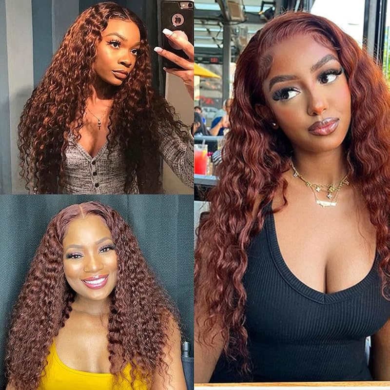 Brown Human Hair Bundle Deep Wave 28 Inch - AuokMar