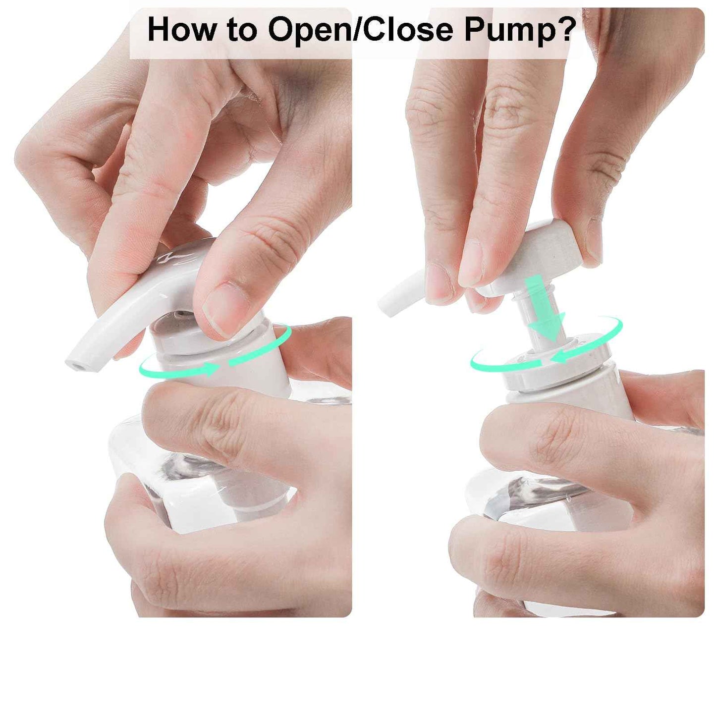 Okllen 12 Pack 16 Oz Plastic Pump Bottles, Empty Refillable Container Liquid Soap Dispenser for Shampoo, Lotion, Cleaning Products, Kitchen, Bathroom, Clear Square