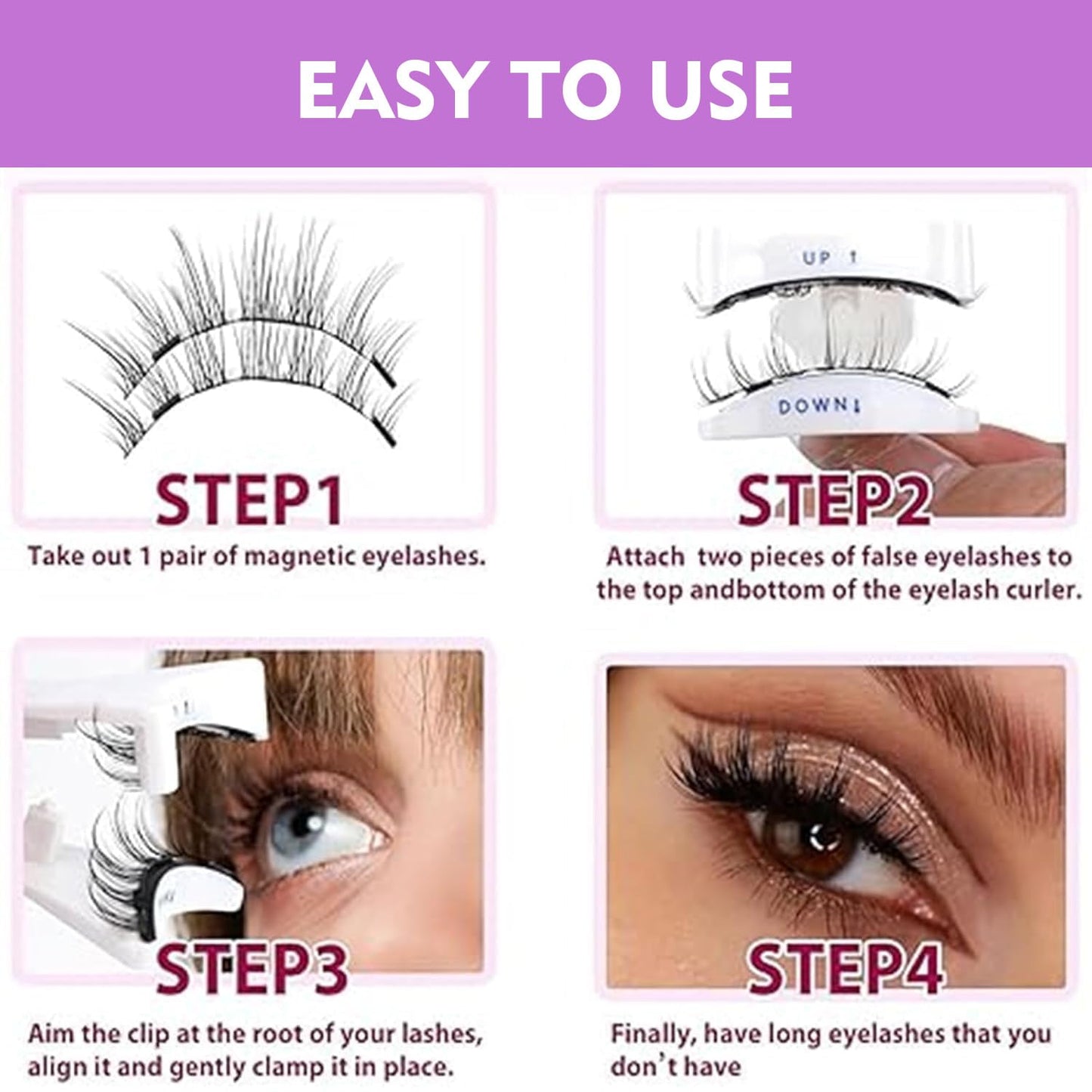 Magnetic Eyelashes,Magnetic Lashes,Magnetic Eyelashes with Applicator,Magnetic Lashes no Glue or Liner Needed (Natural,Devil)