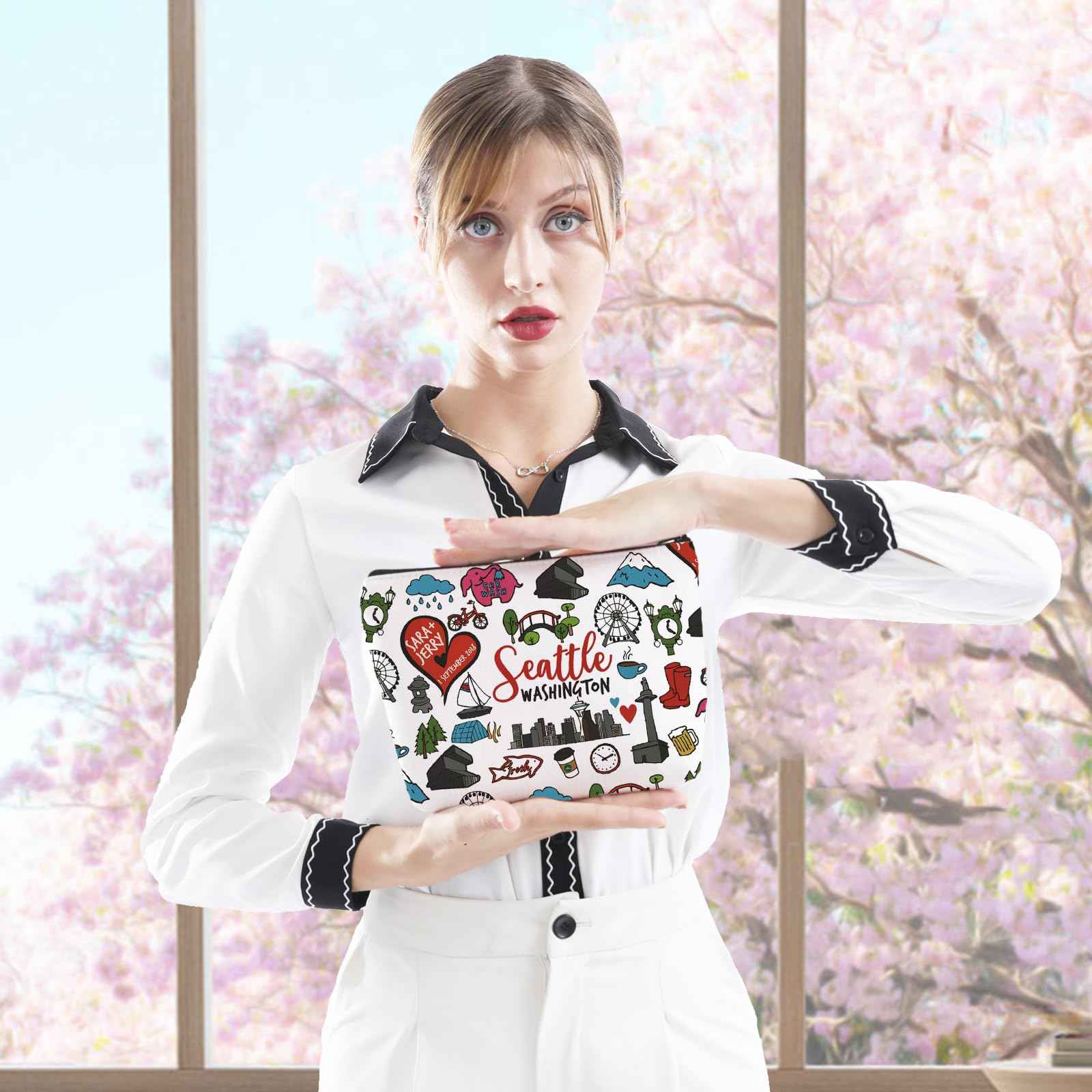 GJTIM Seattle Washington Gift Souvenir Welcome Bag Travel Zipper Pouch for Traveller