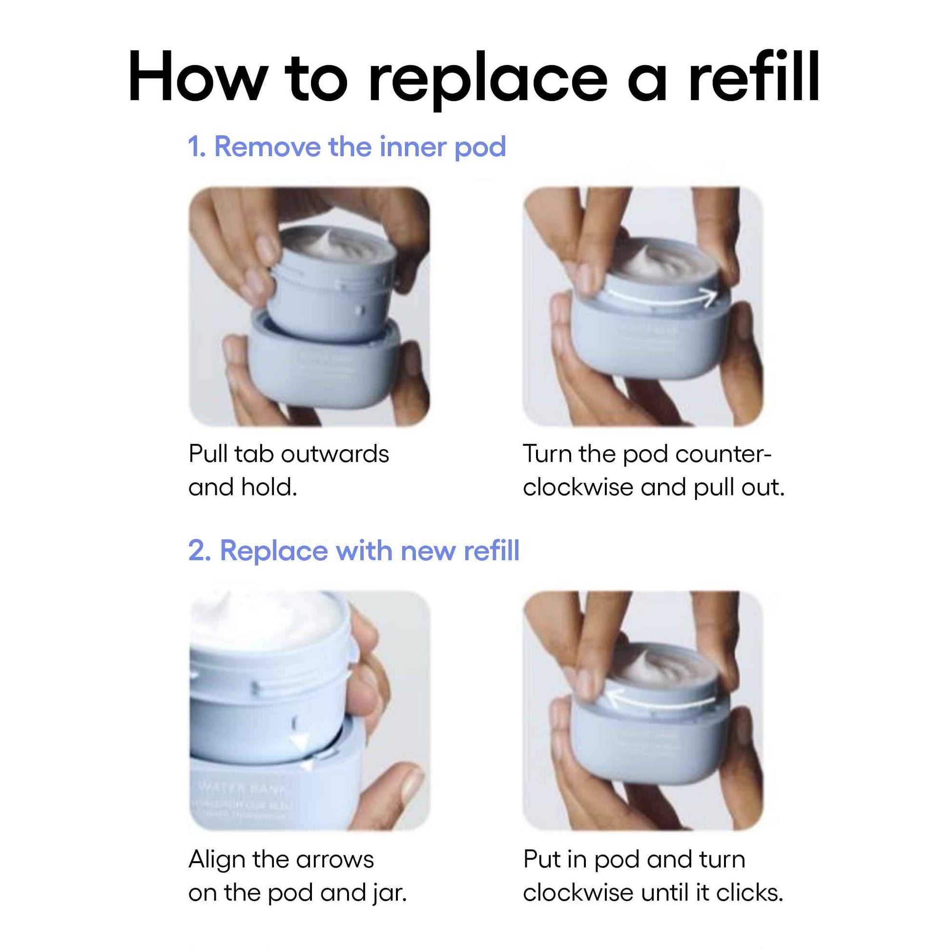 LANEIGE Water Bank Blue Hyaluronic Cream Moisturizer Refill: Hydrating Korean Face Cream with Squalane & Ceramide for Skin Barrier Support, Dermatologist-Tested