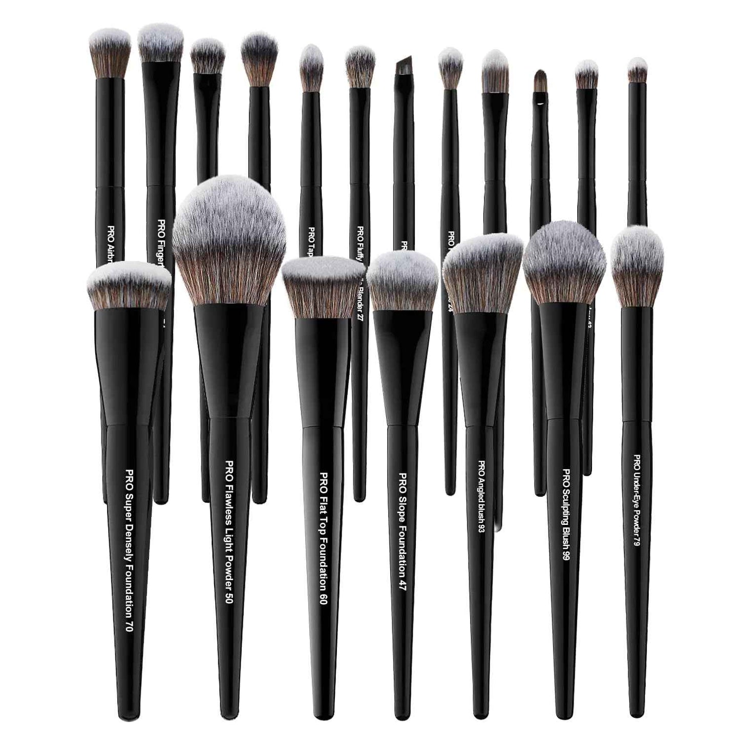 Bueart Design 19Pcs Professional Grade Labeled Makeup Brushes Set, Large Foundation Powder Contour Concealer eyeshadow Blush EyeLiner Make up Brushes,Premium Synthetic hair,Vegan Cruelty-free