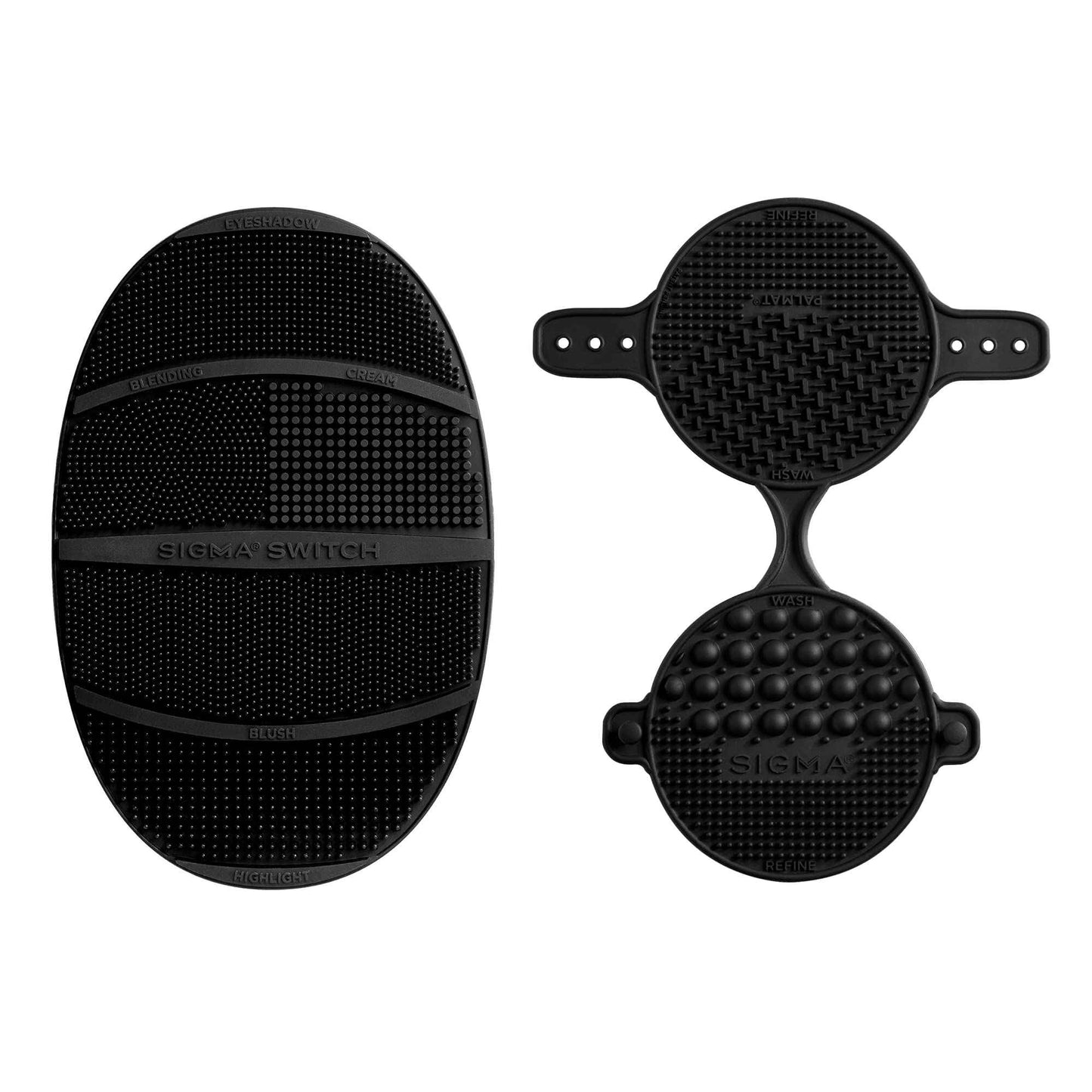 Sigma Beauty Makeup Brush Cleaning Bundle - Switch & Palmat, Black Synthetic Bristles, Plastic Handle & Case, Travel-Friendly