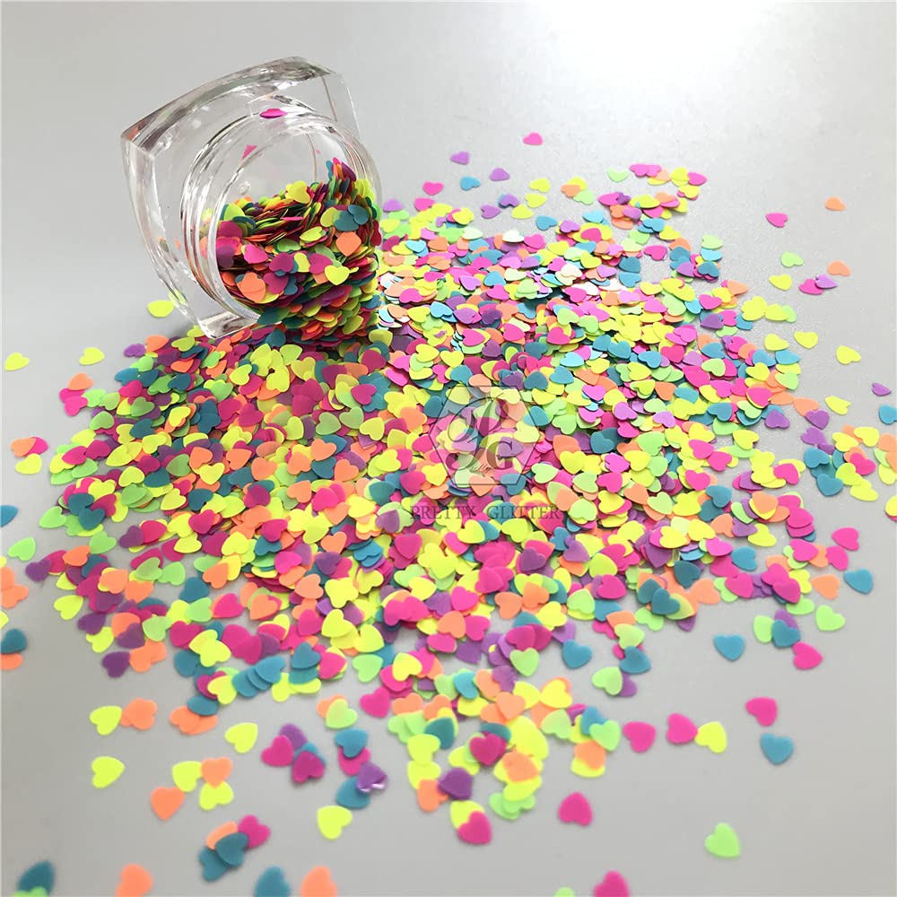 PrettyG 10 Grams/Pack -3mm Mixes Heart Shape Glitter Sequins - Festival Rave Beauty Makeup Face Body Nail Art Decoration Y