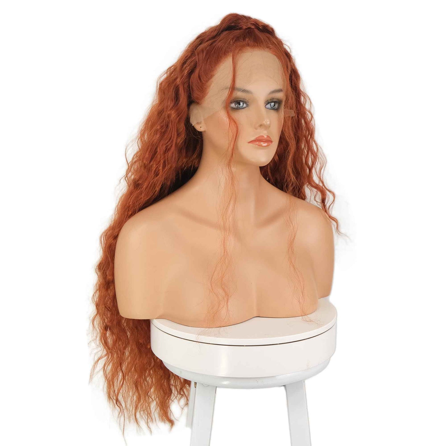 Wiginway Long 28 Inches Lace Front Wigs Orange Hair Women Freestyle Wig Heat Resistant