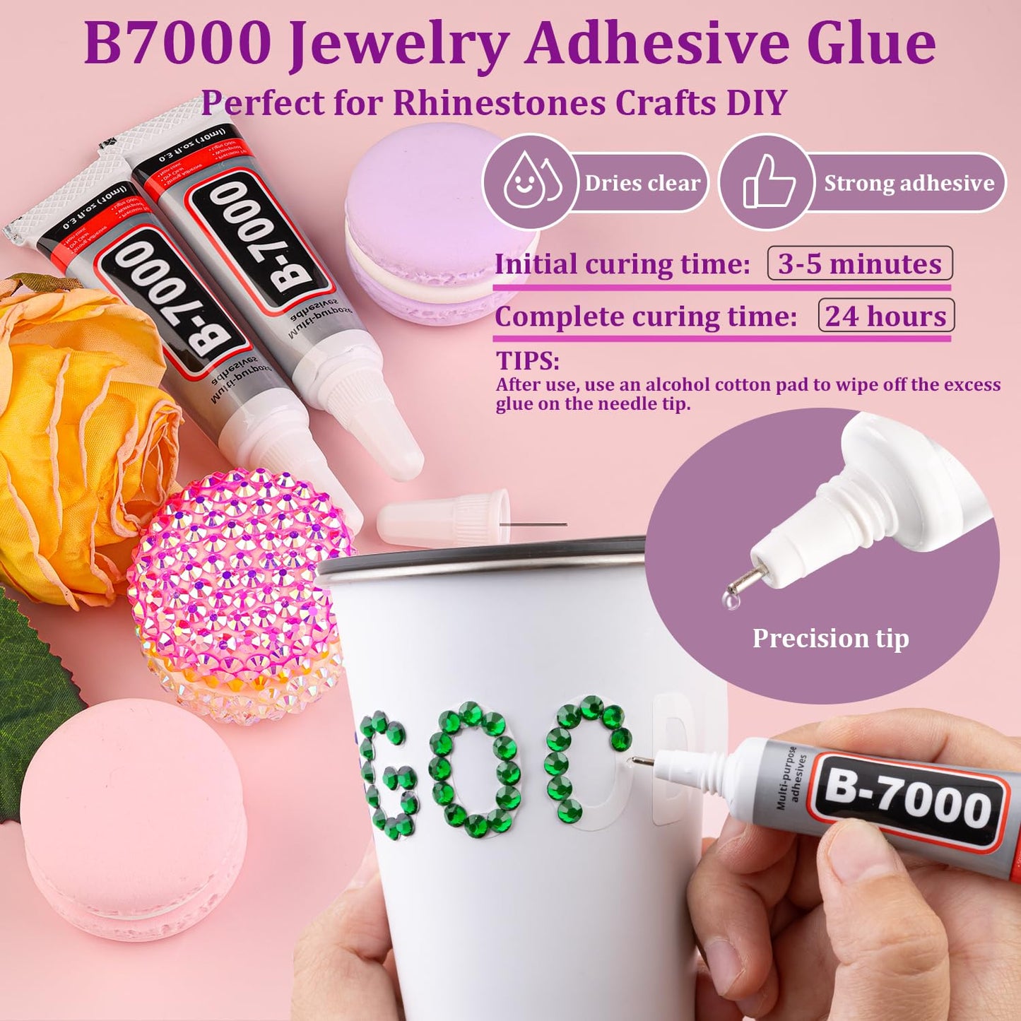 16000Pcs Resin Rhinestones for Crafting, Emerald Green Non Hotfix Flatback Gems, Bedazzling Crystal with 3Pcs 10ml B7000 Jewelry Glue for DIY Crafts Clothing Tumblers Shoes Fabric Nail Art