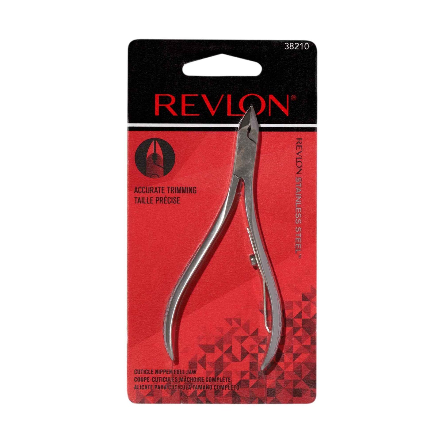 Revlon Full Jaw Cuticle Trimmer, Manicure Tool, Nail Care, High Precision Blade, Easy Grip, Stainless Steel, 1 Count
