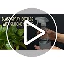 Glass Spray Bottles 16 oz, 2 Pack with Adjustable Nozzle