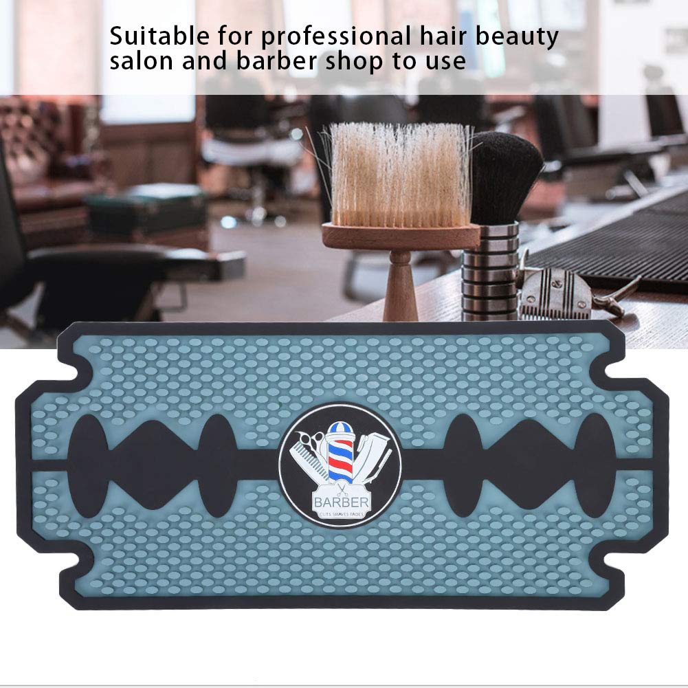 Uxsiya Silicone Barber Work Station Mat Flexible PU Barber Work Pad Hairdresser Countertop Mat for Hairdressing Tools(Black)