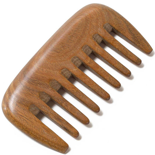 The Moreinday Wooden Wide Tooth Green Sandalwood Hair Comb for Women and Men