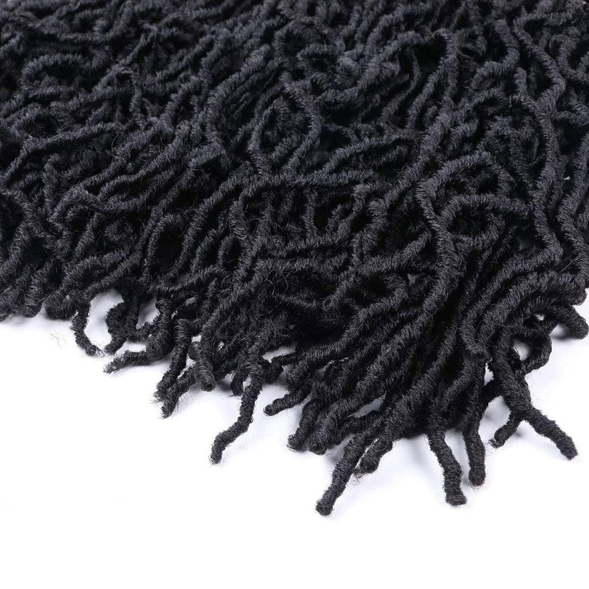 24 Inch Soft Locs Crochet Hair Pre Looped 6 Packs Faux Locs Crochet Braids Goddess Locs Dreadlocs Hair For Black Women (1B, 24 Inch (Pack of 6))