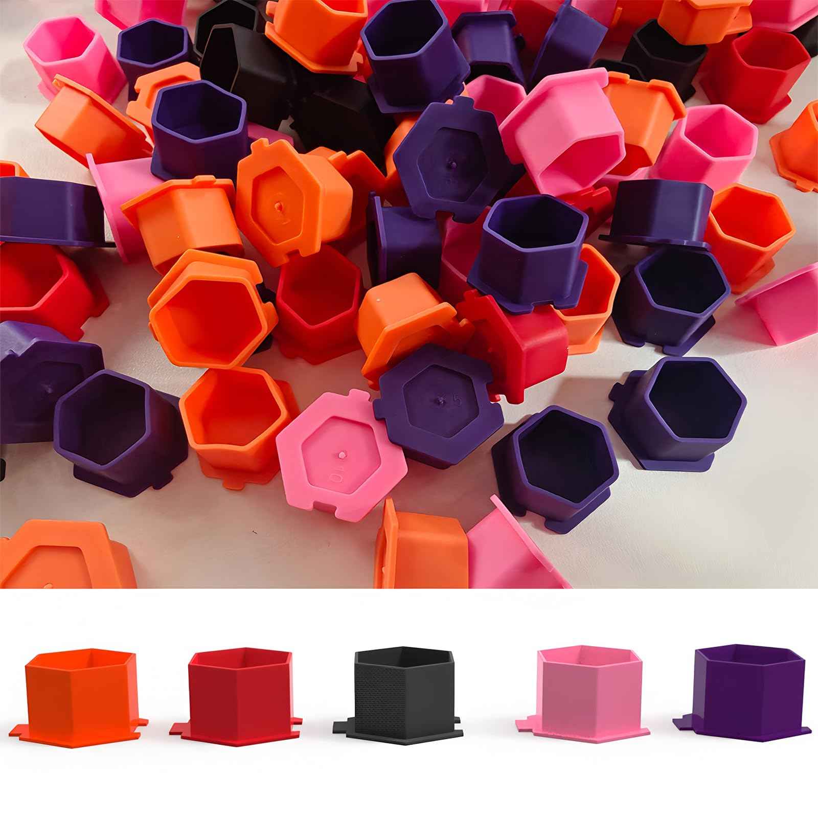 Tattoo Ink Caps Disposable Silicone Tattoo Pigment Cup 200Pcs/Set Tattoo Ink Holder Suitable for Tattooing Makeup Painting (Black)