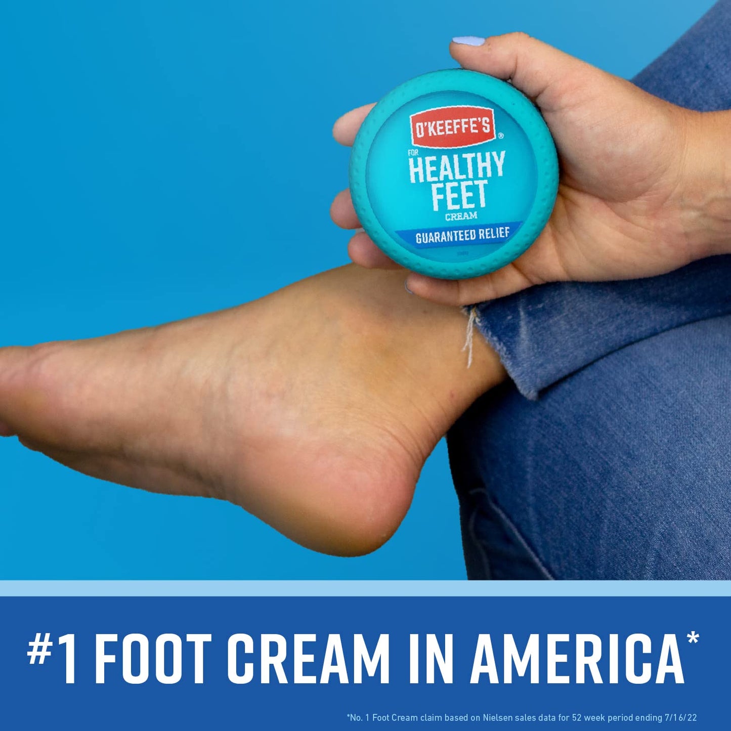 O'Keeffe's for Healthy Feet Foot Cream, Guaranteed Relief for Extremely Dry, Cracked Feet, Instantly Boosts Moisture Levels, 3.2 Ounce Jar, (Pack of 1)