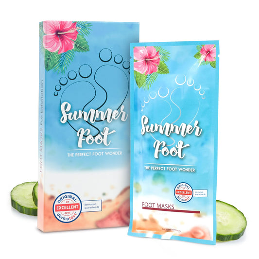 Summer Foot Peeling Mask That Removes Dead Skin - Dermatologically Tested Callus Remover for Dry Cracked Feet - Exfoliating Foot Peel Mask for Baby Soft Feet - Cucumber & Urea Extracts